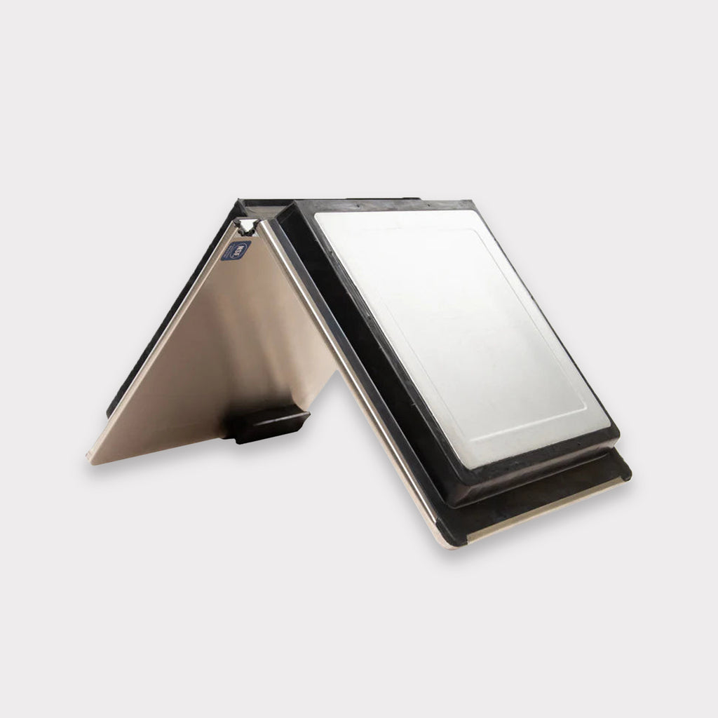 2 Hole Size | Stainless Steel Center Flip Lid — C Nelson Manufacturing